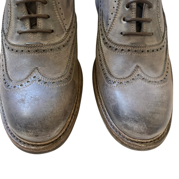 n.d.c. Made by Hand Unisex Wingtip Oxford Shoes Grey Burnished Leather Size 39.5 main image 12